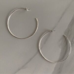 Jenny Bird Icon Hoops - large, silver